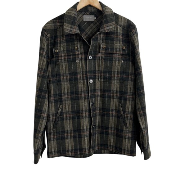 mododoc Wool Blend Plaid Long Sleeve Shacket Jacket (M) - Picture 3 of 9